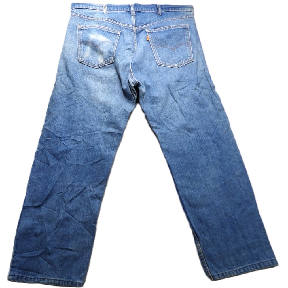 VTG 80s Levis 505 Orange Tab Denim Jeans Men 37x25 Made In USA Blue Regular Logo
